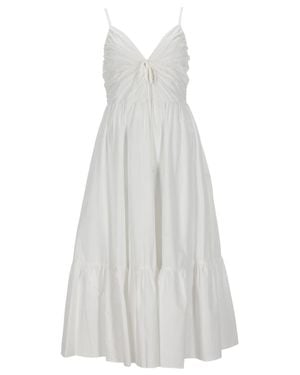 MICHAEL Michael Kors V-Neck Midi Dress Organic Cotton - White
