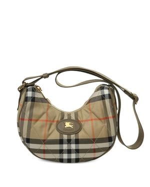 Burberry Mini Adjustable Strap Bag With Zipper Closure & Hand-Painted Edges - Metallic