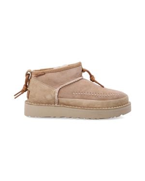 UGG Shearling-Lined Lace-Up Ankle Boots - Multicolor