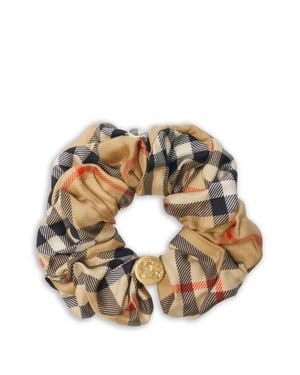 Burberry Silk Check Scrunchie - Metallic