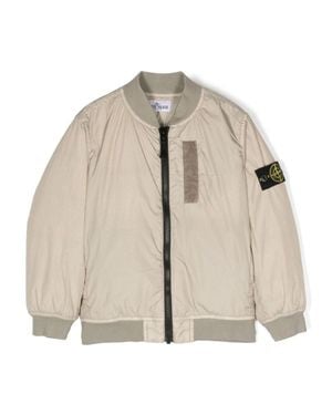 Stone Island Jacket With Logo - Natural