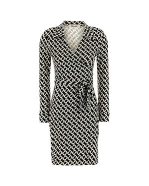 Diane von Furstenberg Silk T-Shirt New Jeanne Mini Dress - Black