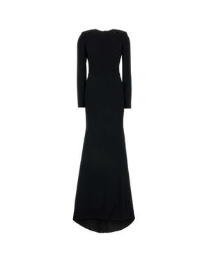 Gucci Crepe Long Dress - Black