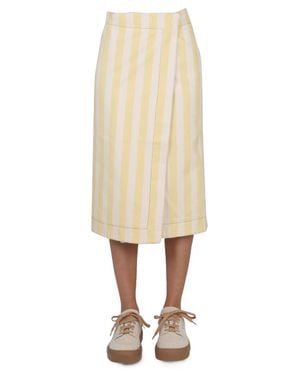 Sunnei Striped Pattern Skirt - Natural