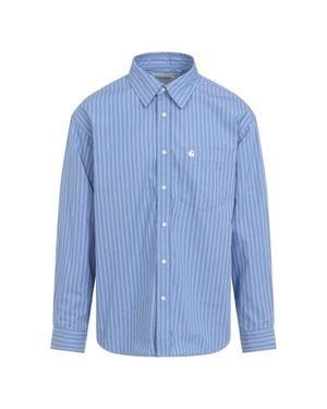 Carhartt Keene Striped Cotton-Poplin Shirt For - Blue