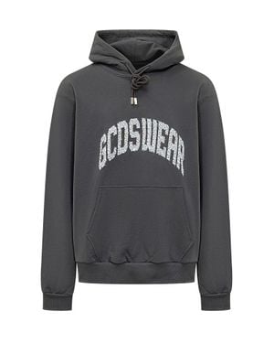 Gcds Mini Hoodie T-Shirt With Kangaroo Pocket - Gray
