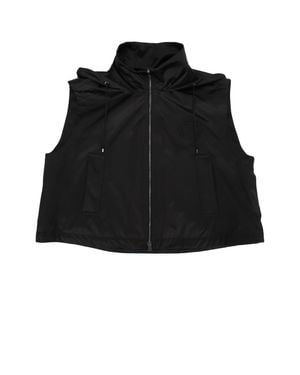 Fendi Leisure Hooded Vest Logo - Black