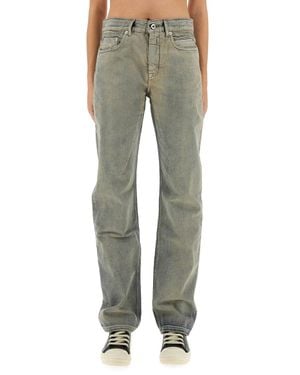 Rick Owens Straight Mid Rise Jeans - Green