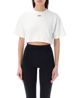 Off-White c/o Virgil Abloh Cropped T-Shirt With Logo - White