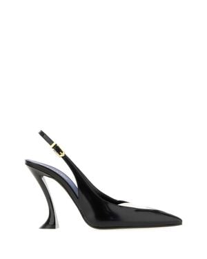 Lanvin Two-Tone Leather Pumps - Black
