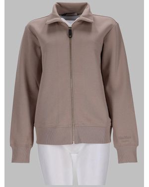 Max Mara Sculpted Cotton-Blend Sweatshirt - Brown