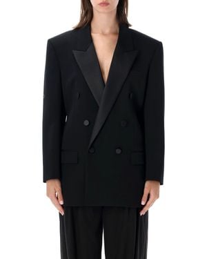 Saint Laurent Double-Breasted Oversized Blazer - Black