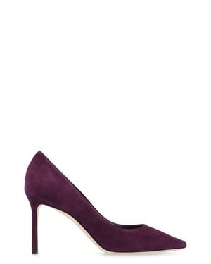 Jimmy Choo Solid Pointed Toe Pumps - Purple
