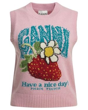 Ganni "Strawberry" Vest - Gray