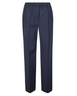 Weekend by Maxmara Elastic Waist Wool Pants For - Blue