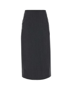 Jil Sander Dark Wool-Blend Mini Skirt With Mohair Texture - Black