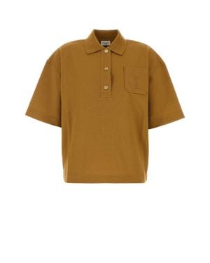 Saint Laurent Logo Shirt Collar Polo - Yellow