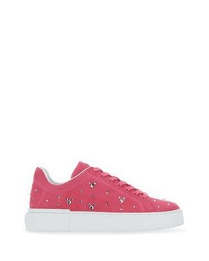Stuart Weitzman Fuchsia Suede Sneakers - Pink