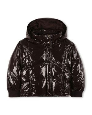 Chloé Kids Shiny Hooded Puffer Jacket - Black