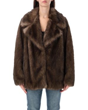 Stand Studio Faux Fur Coat - Brown