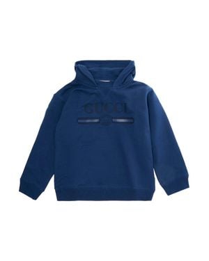 Gucci Boy's Graphic Cotton Hoodie - Blue