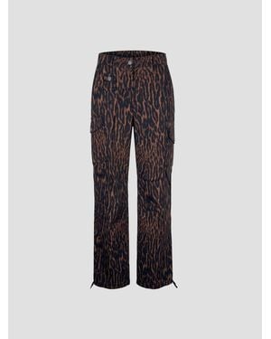 Ganni Stretch Cotton Pocket Cargo Pants Printed - Multicolor