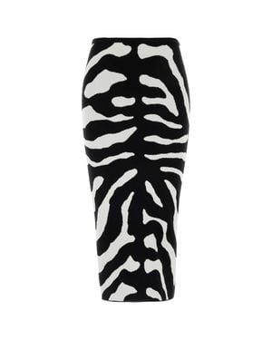 Moschino Embroidered Viscose Blend Skirt - Black