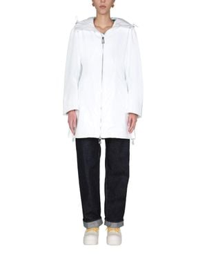 Bottega Veneta Hooded High Neck Parka Jacket - White