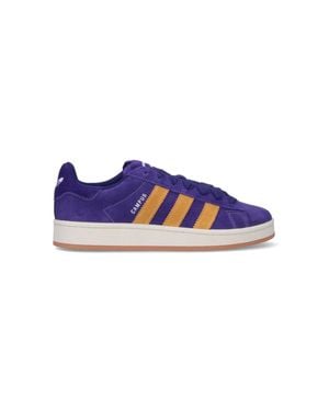 adidas Leather Sneakers With Classic Low-Top Style - Blue