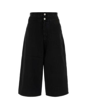 The Attico Denim Bermuda Shorts - Black