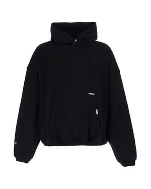 Represent Cotton Logo Hoodie With Adjustable Hood And Kangaroo Pocket - Black