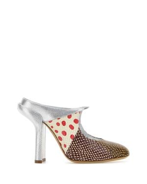 Dries Van Noten Printed Mules - Pink