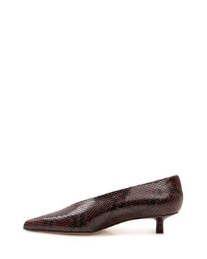 Aeyde Mini Snake Print Heels - Brown
