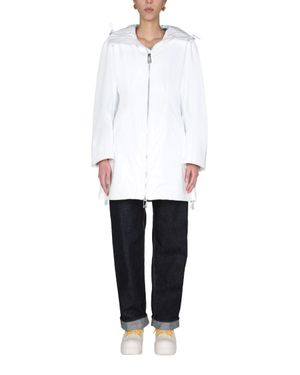 Bottega Veneta Hooded High Neck Parka Jacket - White