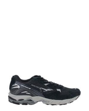 Mizuno Wave Rider 10 Tech Fabric Sneakers With Cushioned Sole - Black