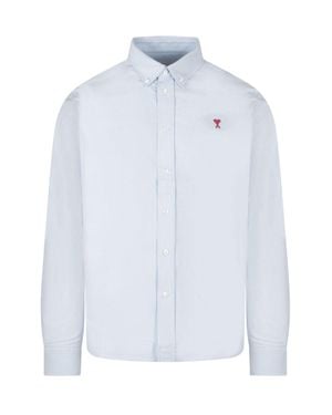 Ami Paris Button Down Logo Shirt - White