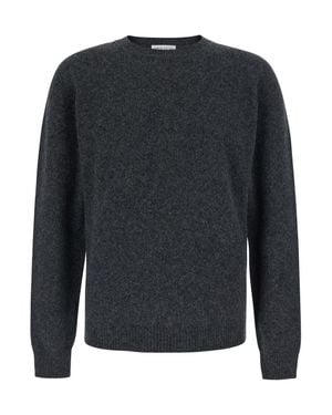 Roberto Collina Crew Neck Sweater With Ribbed Details - Gray