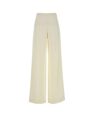 Taller Marmo Ivory Crepe Wide-Leg Marlene Pants - White
