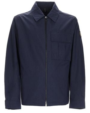 Belstaff Solid Shirt Collar Jacket - Blue