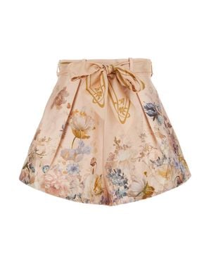Zimmermann Short Skirt Valiant Tuck Silk - Natural