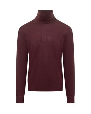 FILIPPO DE LAURENTIIS Merino Wool Turtleneck Sweater - Purple