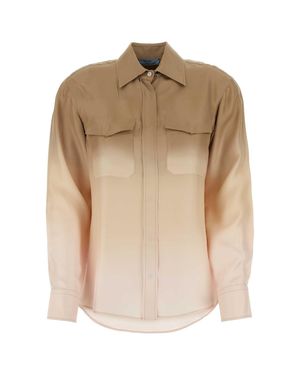 Prada Multicolor Twill Shirt - Natural