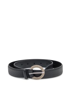 Orciani Textured Round Buckle Belt - Black