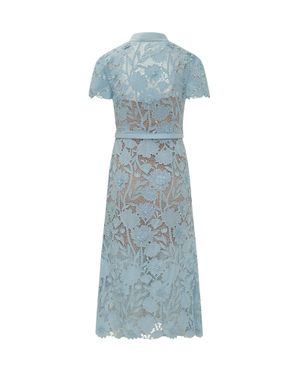 Self-Portrait Chic Tie Neck Mini Dress - Blue