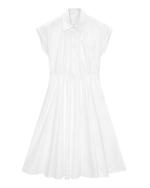 MSGM Midi Dress With Pocket - White