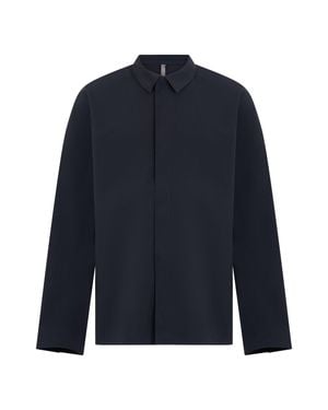 Veilance Veil-Inspired Cotton Long-Sleeve Shirt With Button Front - Blue