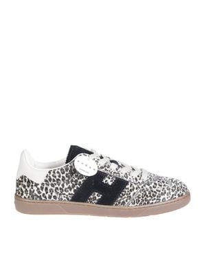 Hogan Cool Allacciato H Leopard Print Low-Profile Sneakers - White