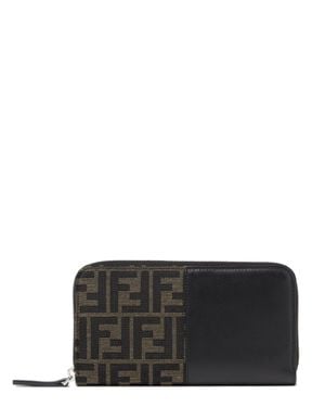 Fendi Mini Three-Compartment Zipped Wallet, 10 X 19 X 2 Cm - Black