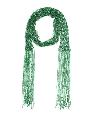 Dries Van Noten Fringed Embellished Beaded Scarf - Green
