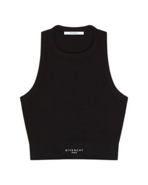 Givenchy Mini Printed Logo Tailored Long Sleeve Top - Black